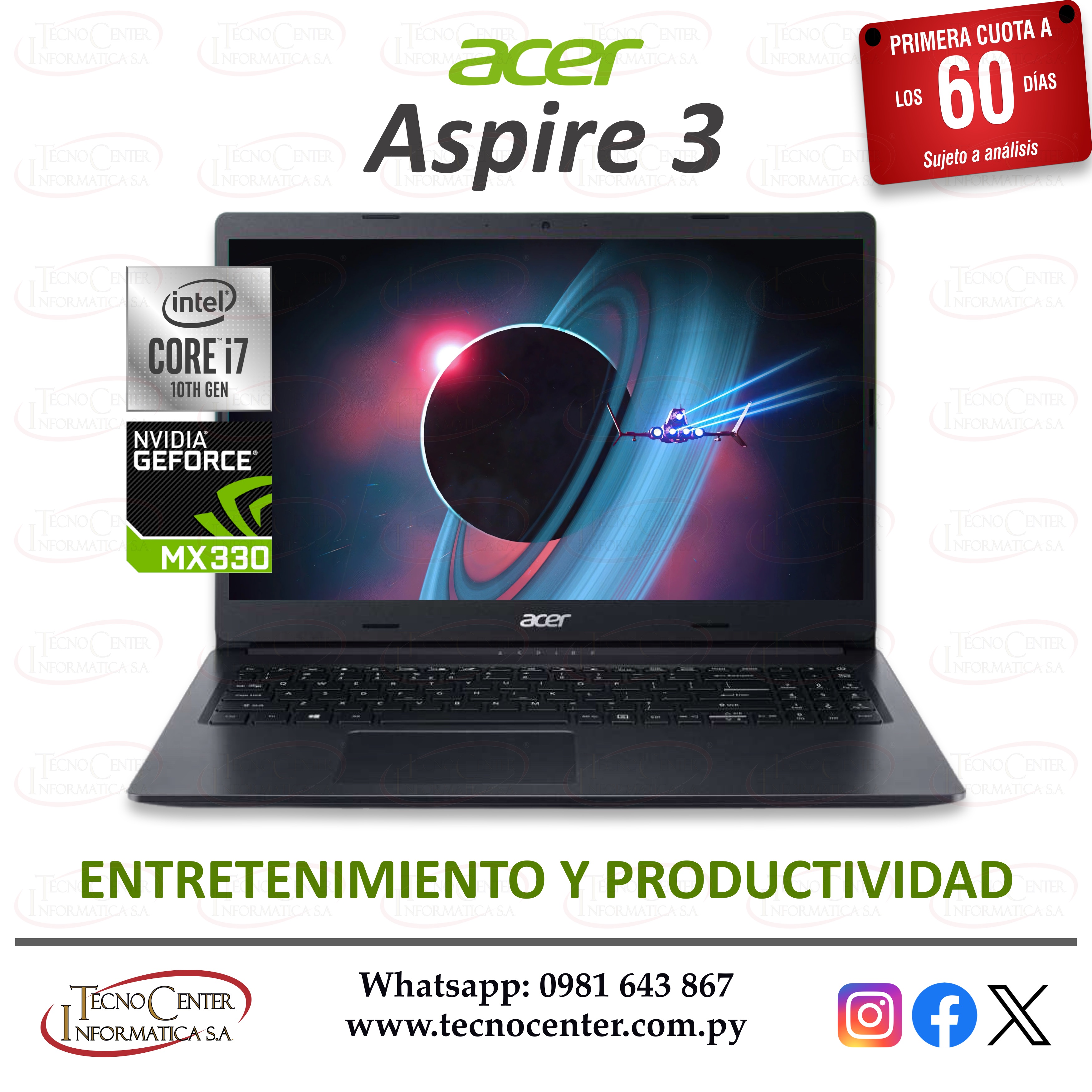 Notebook Acer Aspire 3 Intel Core i7 MX330